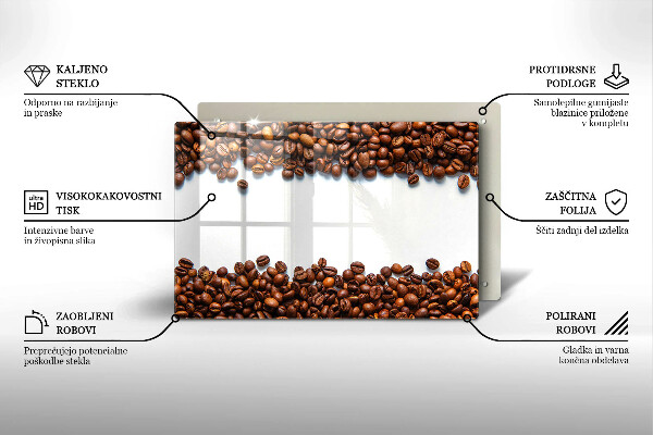 Szklana deska do kuchni Kawa ziarna