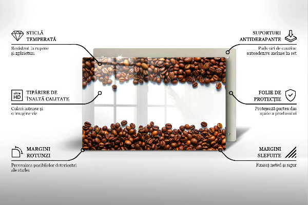 Szklana deska do kuchni Kawa ziarna