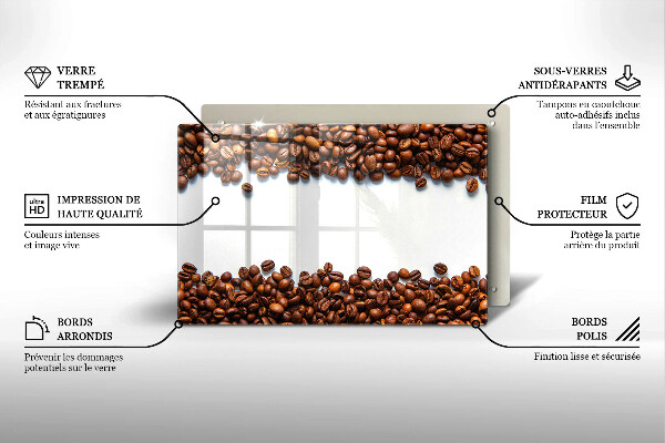 Szklana deska do kuchni Kawa ziarna