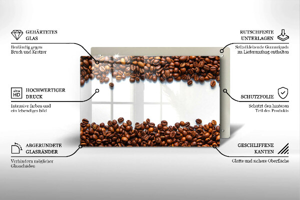 Szklana deska do kuchni Kawa ziarna