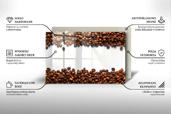 Szklana deska do kuchni Kawa ziarna