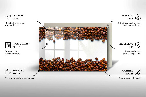 Szklana deska do kuchni Kawa ziarna