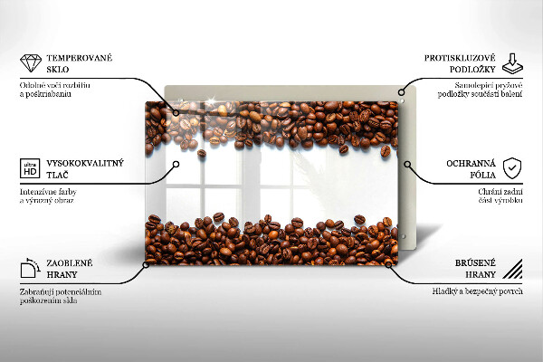 Szklana deska do kuchni Kawa ziarna
