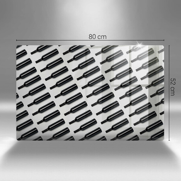 Szklana deska do kuchni Czarne butelki wina