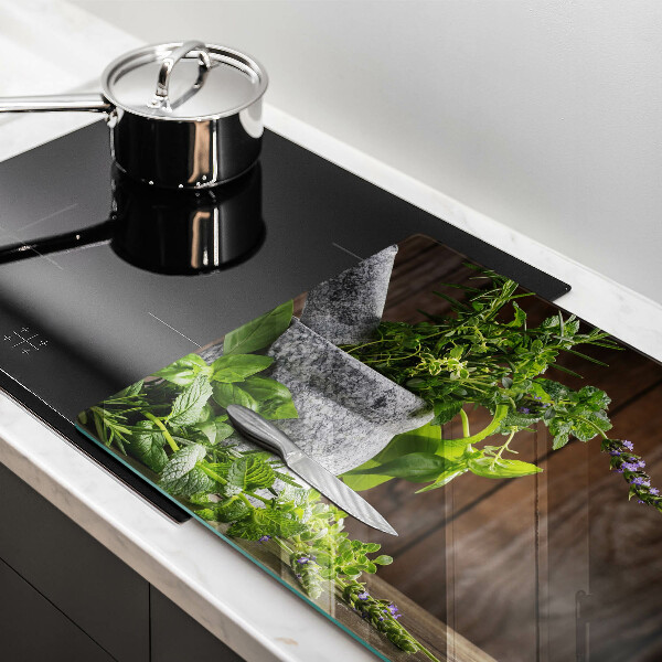 Szklana deska do kuchni Zielone zioła