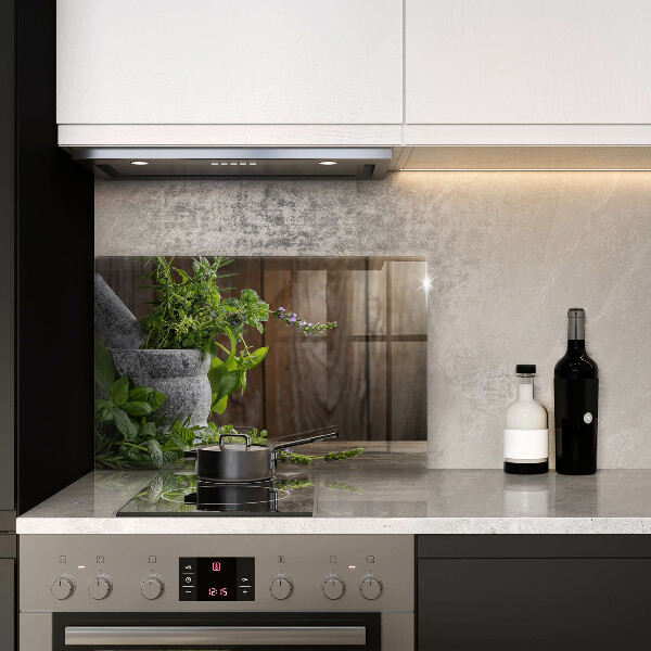 Szklana deska do kuchni Zielone zioła