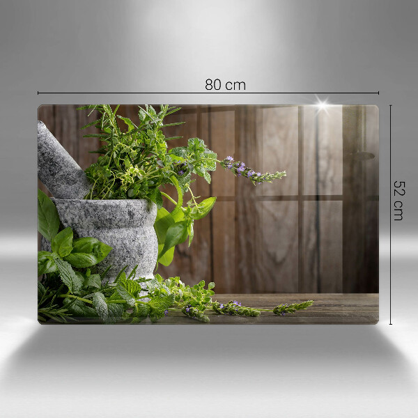 Szklana deska do kuchni Zielone zioła