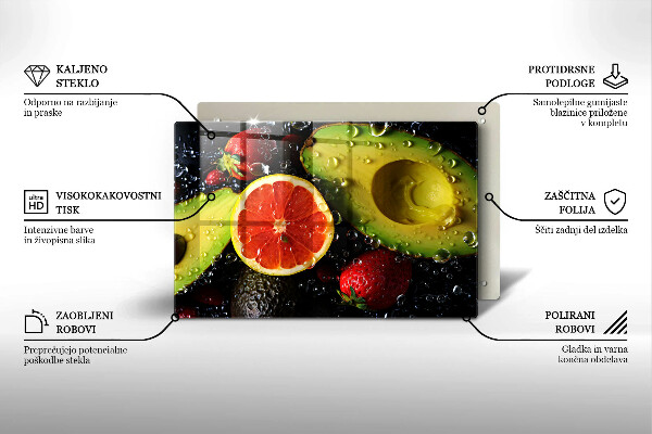 Szklana deska do kuchni Owoce i warzywa