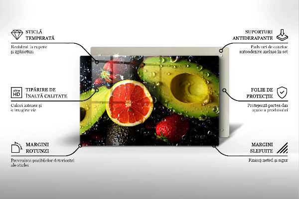 Szklana deska do kuchni Owoce i warzywa