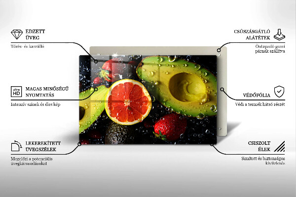 Szklana deska do kuchni Owoce i warzywa