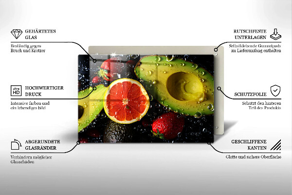 Szklana deska do kuchni Owoce i warzywa
