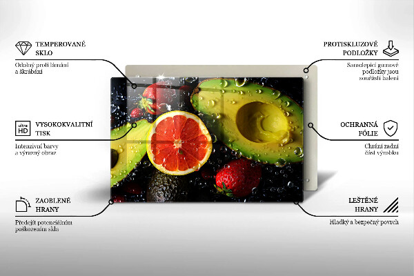 Szklana deska do kuchni Owoce i warzywa