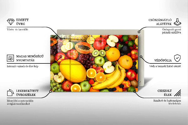 Szklana deska do kuchni Kolekcja owoców