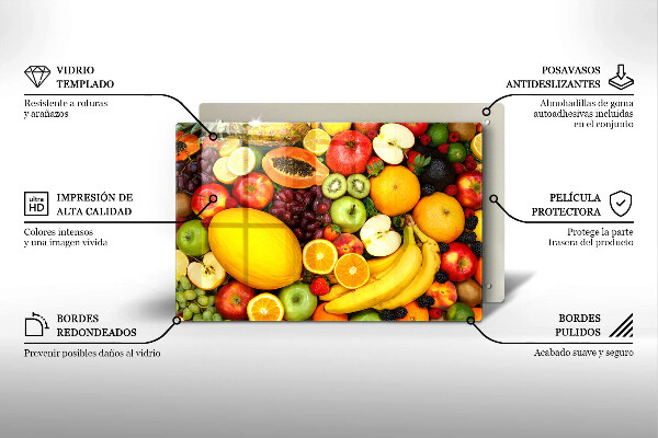 Szklana deska do kuchni Kolekcja owoców