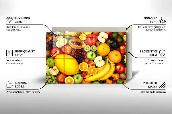 Szklana deska do kuchni Kolekcja owoców
