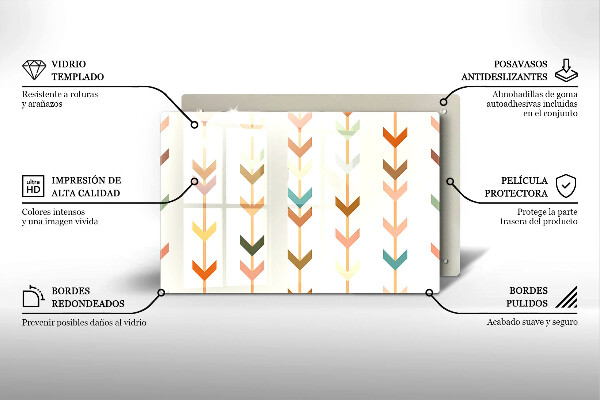 Szklana deska do kuchni Elementy geometryczne