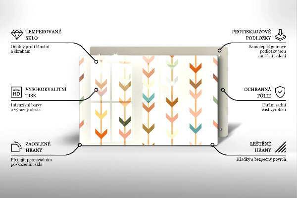 Szklana deska do kuchni Elementy geometryczne