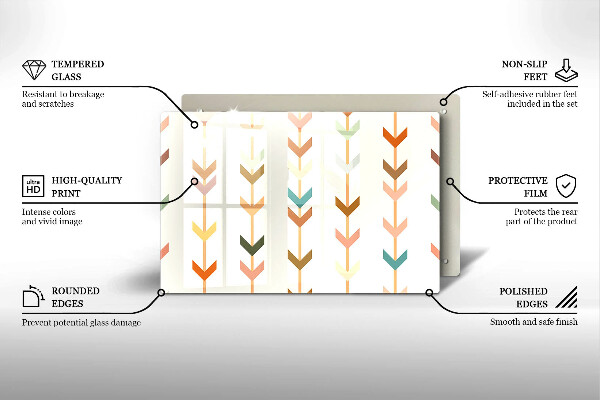 Szklana deska do kuchni Elementy geometryczne