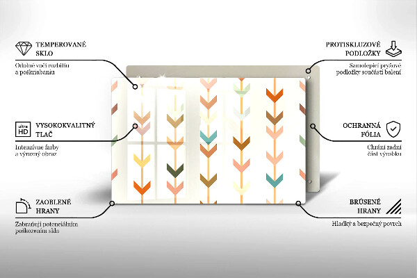 Szklana deska do kuchni Elementy geometryczne