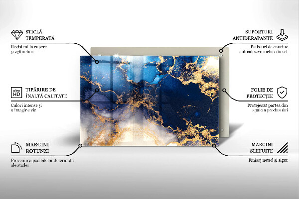 Szklana deska do kuchni Marmurowa abstrakcja
