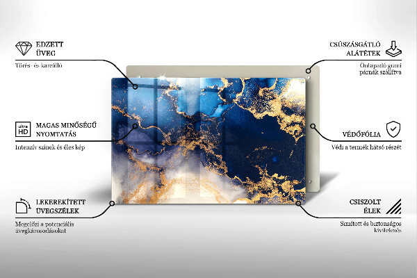 Szklana deska do kuchni Marmurowa abstrakcja
