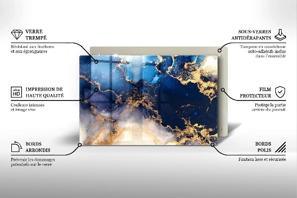 Szklana deska do kuchni Marmurowa abstrakcja