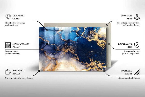 Szklana deska do kuchni Marmurowa abstrakcja