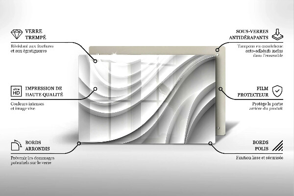 Szklana deska do kuchni Linie geometryczne