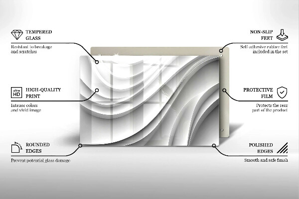 Szklana deska do kuchni Linie geometryczne