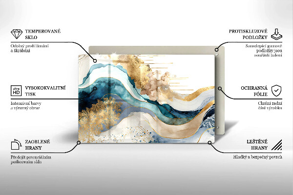 Szklana deska do kuchni Kolorowy marmur