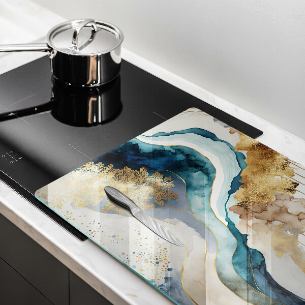 Szklana deska do kuchni Kolorowy marmur