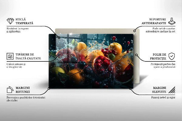 Szklana deska do kuchni Owoce w wodzie