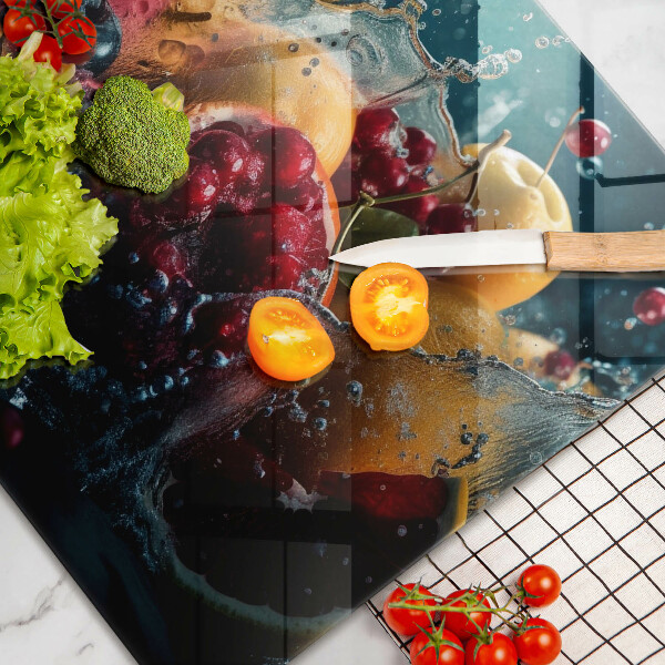 Szklana deska do kuchni Owoce w wodzie