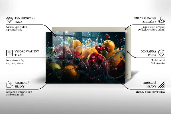 Szklana deska do kuchni Owoce w wodzie