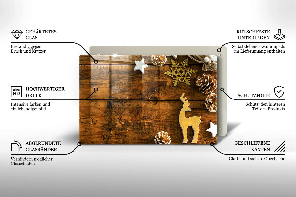 Szklana deska do kuchni Ozdoby świąteczne