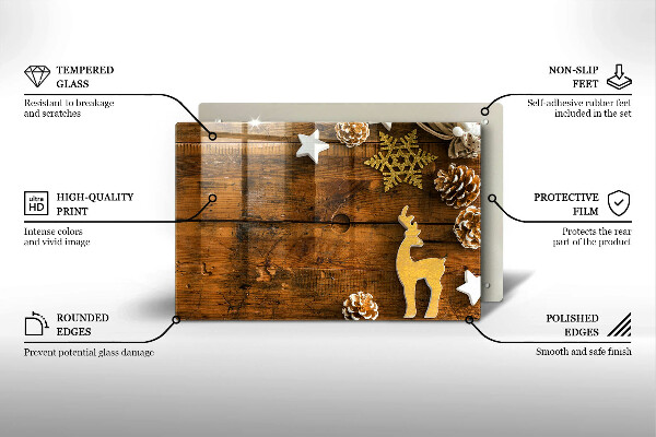 Szklana deska do kuchni Ozdoby świąteczne