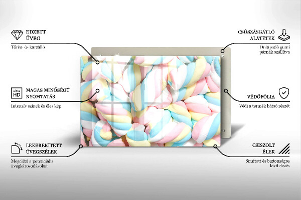 Szklana deska do kuchni Kolorowe pianki