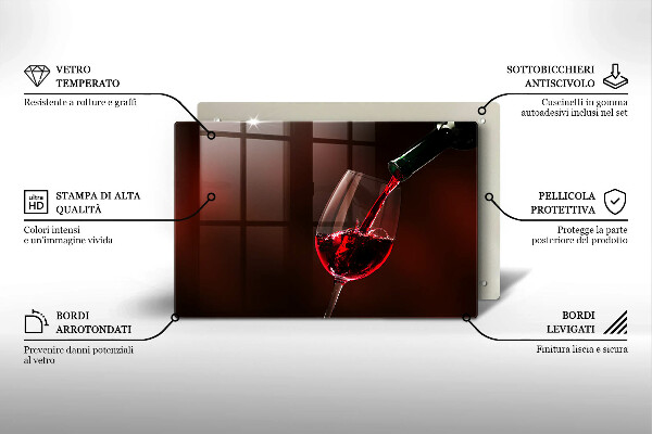 Szklana deska do kuchni Kieliszek wina