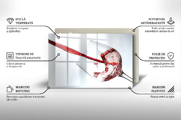 Szklana deska do kuchni Czerwone wino