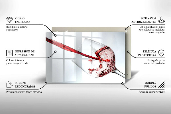 Szklana deska do kuchni Czerwone wino