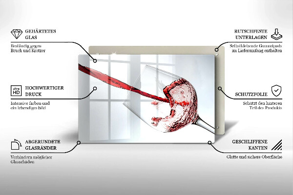 Szklana deska do kuchni Czerwone wino