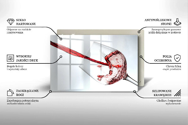 Szklana deska do kuchni Czerwone wino