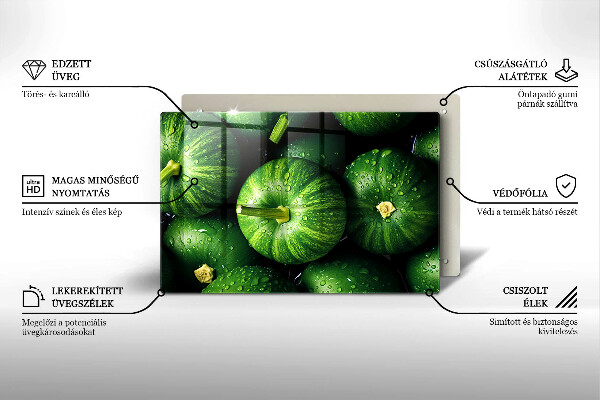 Szklana deska do kuchni Zielone dynie