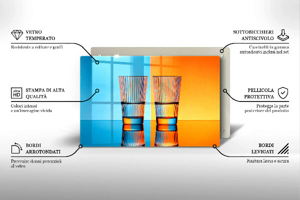 Szklana deska do kuchni Dwie szklanki wody