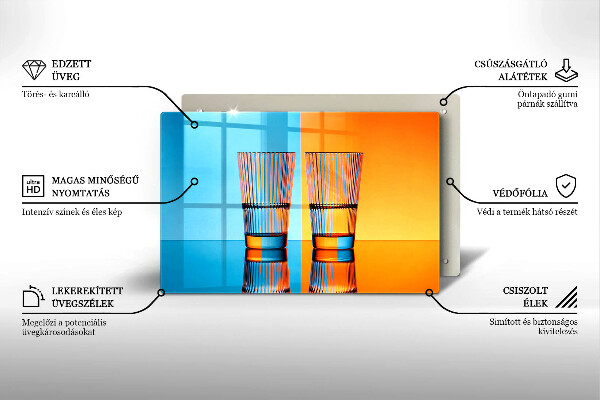 Szklana deska do kuchni Dwie szklanki wody