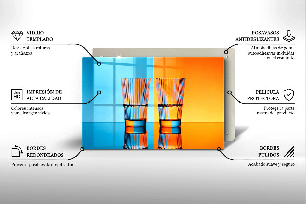 Szklana deska do kuchni Dwie szklanki wody