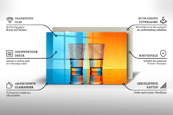 Szklana deska do kuchni Dwie szklanki wody