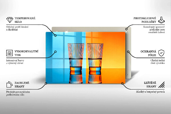 Szklana deska do kuchni Dwie szklanki wody