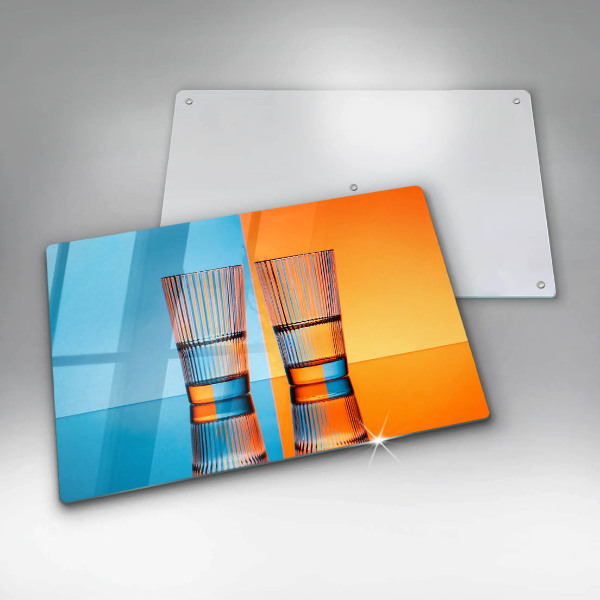 Szklana deska do kuchni Dwie szklanki wody