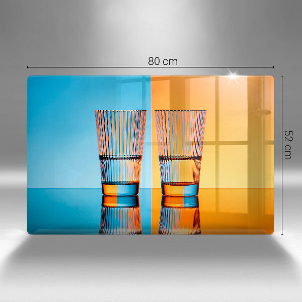 Szklana deska do kuchni Dwie szklanki wody